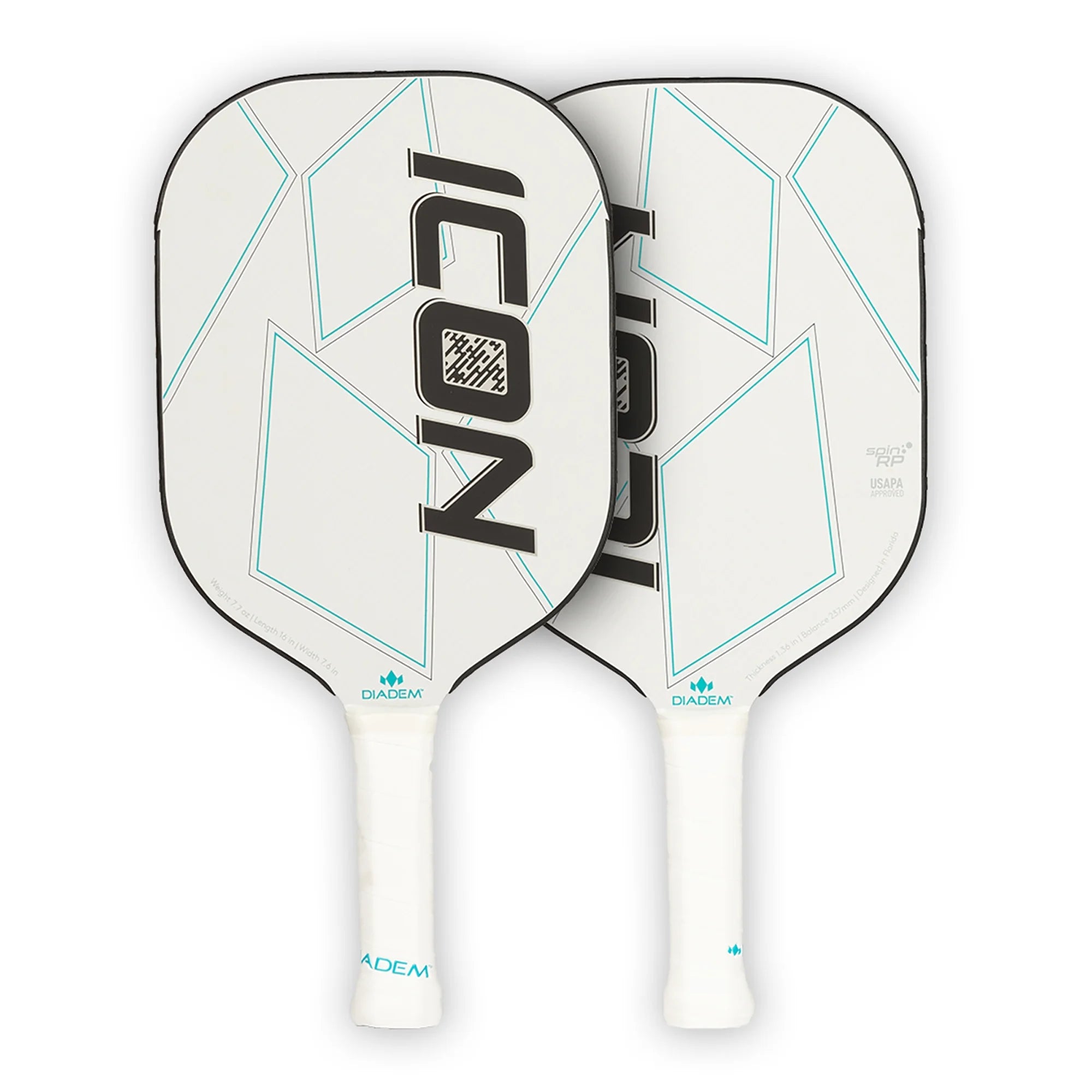 White Liteweight Carbon Fiber Pickleball Paddle, 7.7oz S632