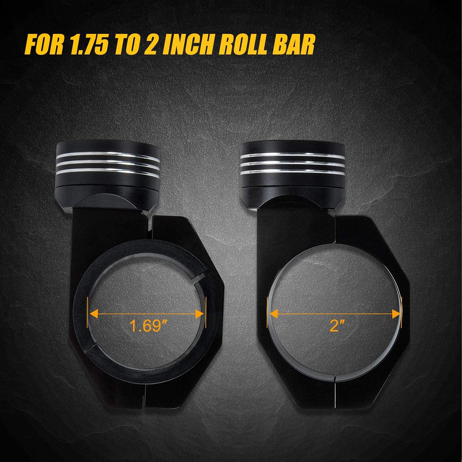 2 PCS Universal Heavy Duty Adjustable Roll Bar Flag Mount & Whip Light Mount L914