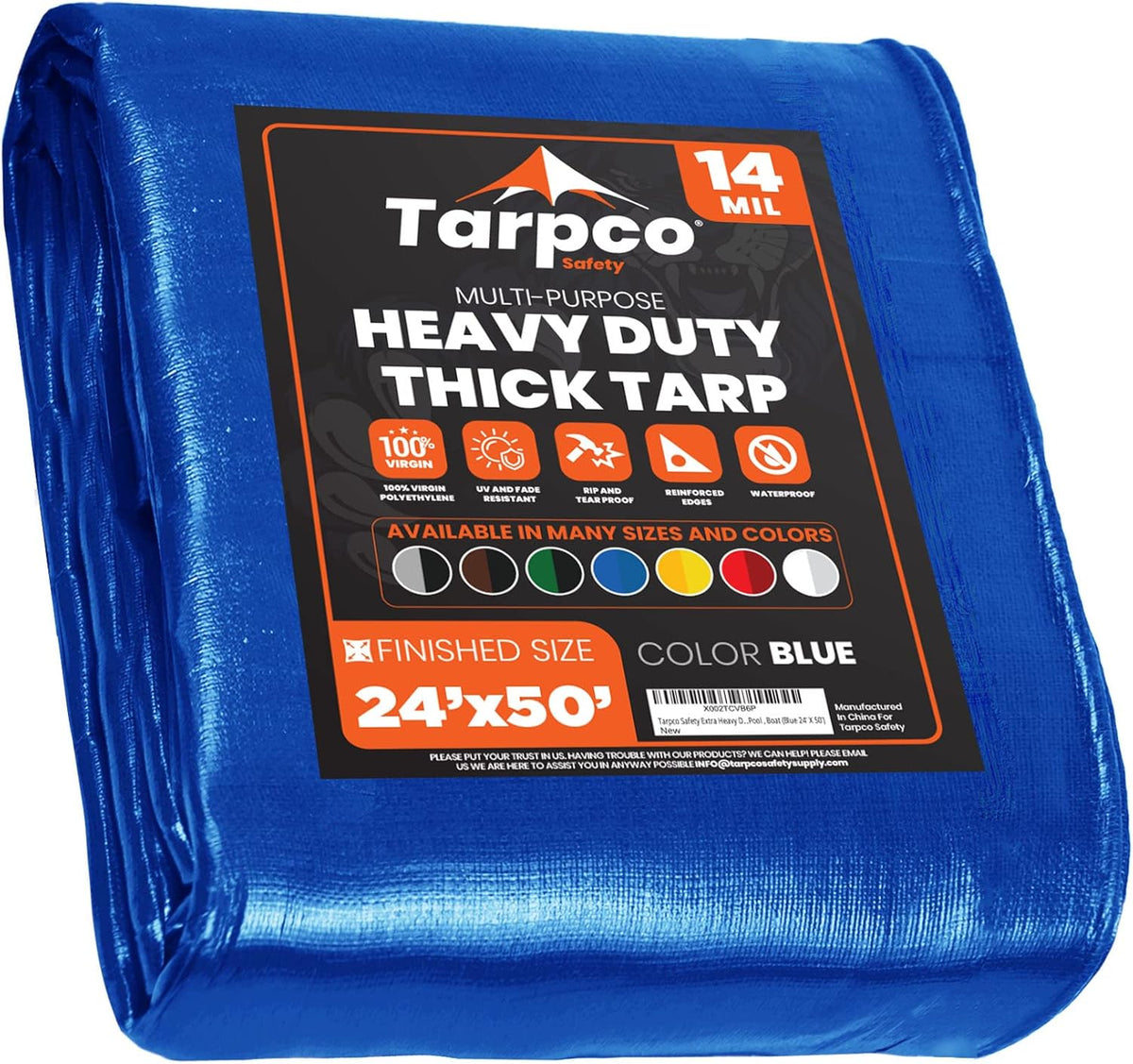 Brown/Black 8′ X 10′ Pack of 2 Waterproof Poly Tarpaulin with Reinforced Edges P139