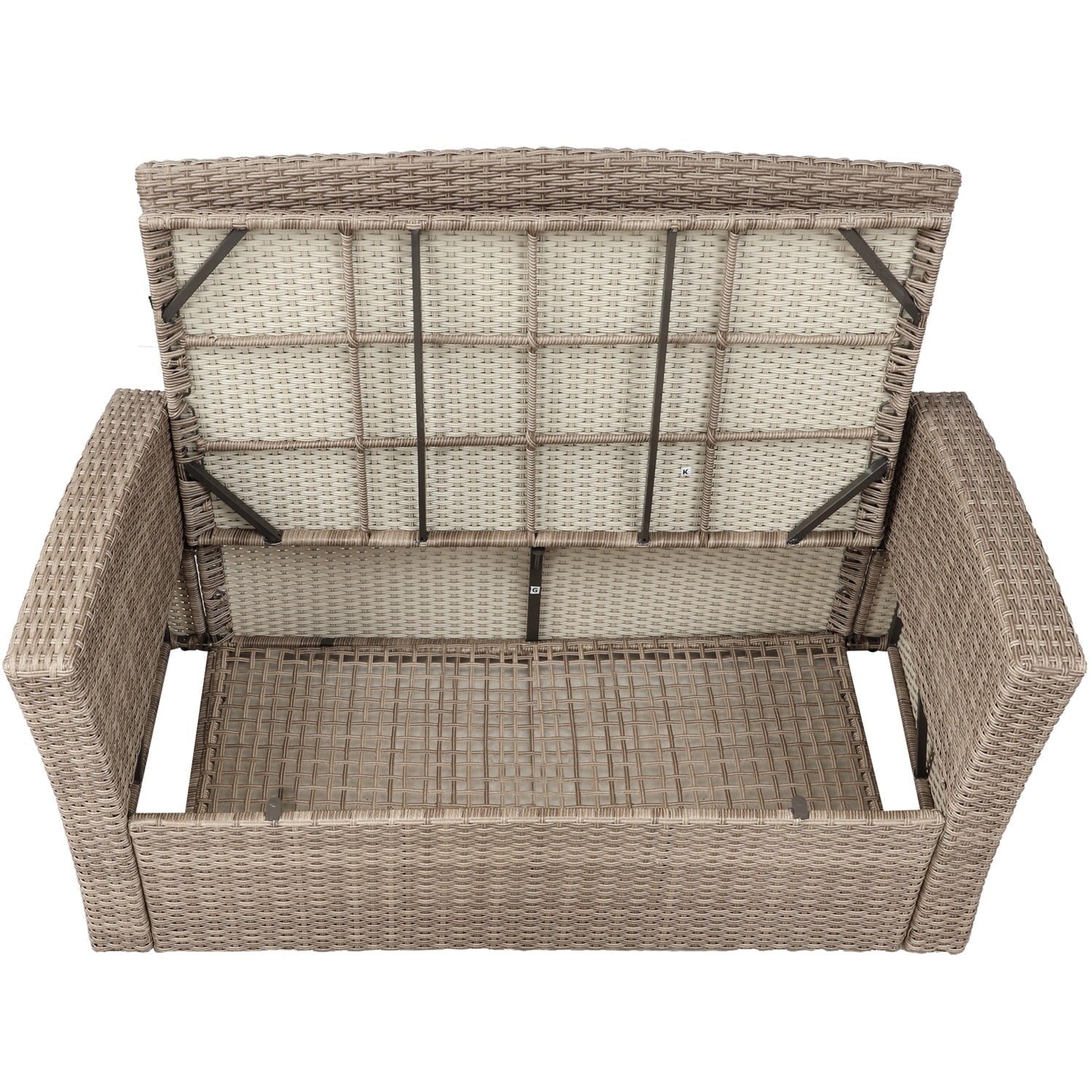 4pc Gray Outdoor Rattan Sectional Sofa with Ottoman and Cushions Z597