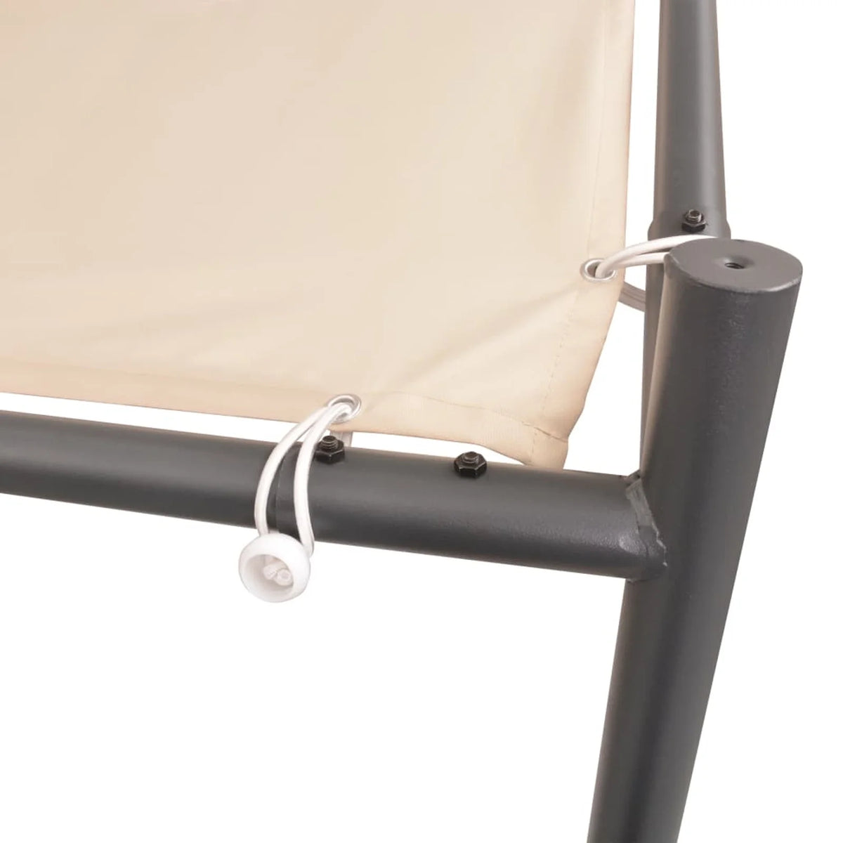 Beige Steel Gazebo Tent Canopy D165