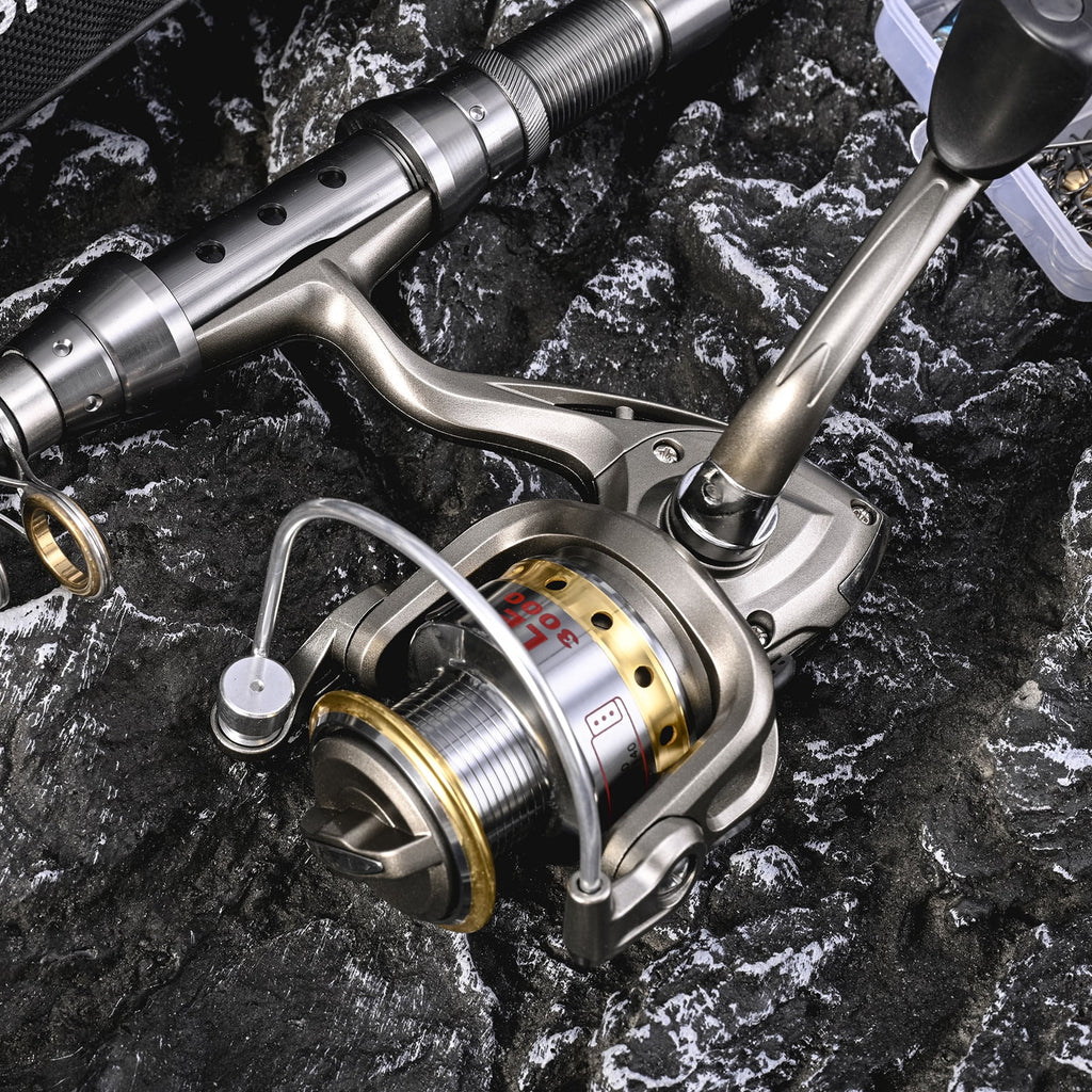 2PCS Telescopic Carbon Fiber Spinning Rod and Reel Combo Set I7691