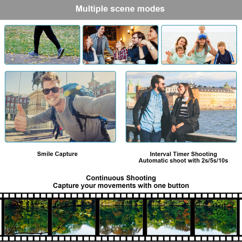 FHD 1080p Vlogging Camera Recorder 2.7 Inch 270 Degree Rotation LCD Video Camera, Pack of 2 X53601