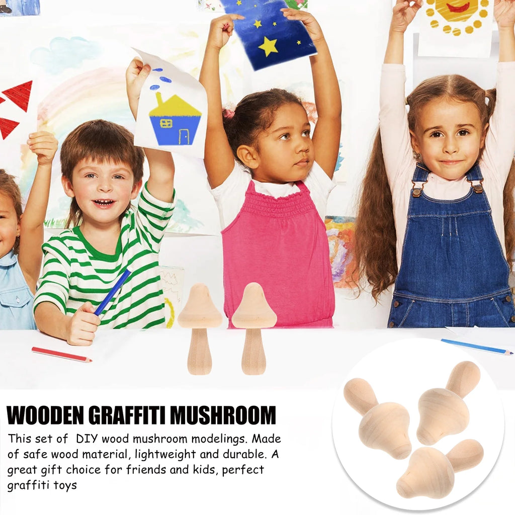 20 Pcs Wooden Mushroom Peg Dolls Set G3312