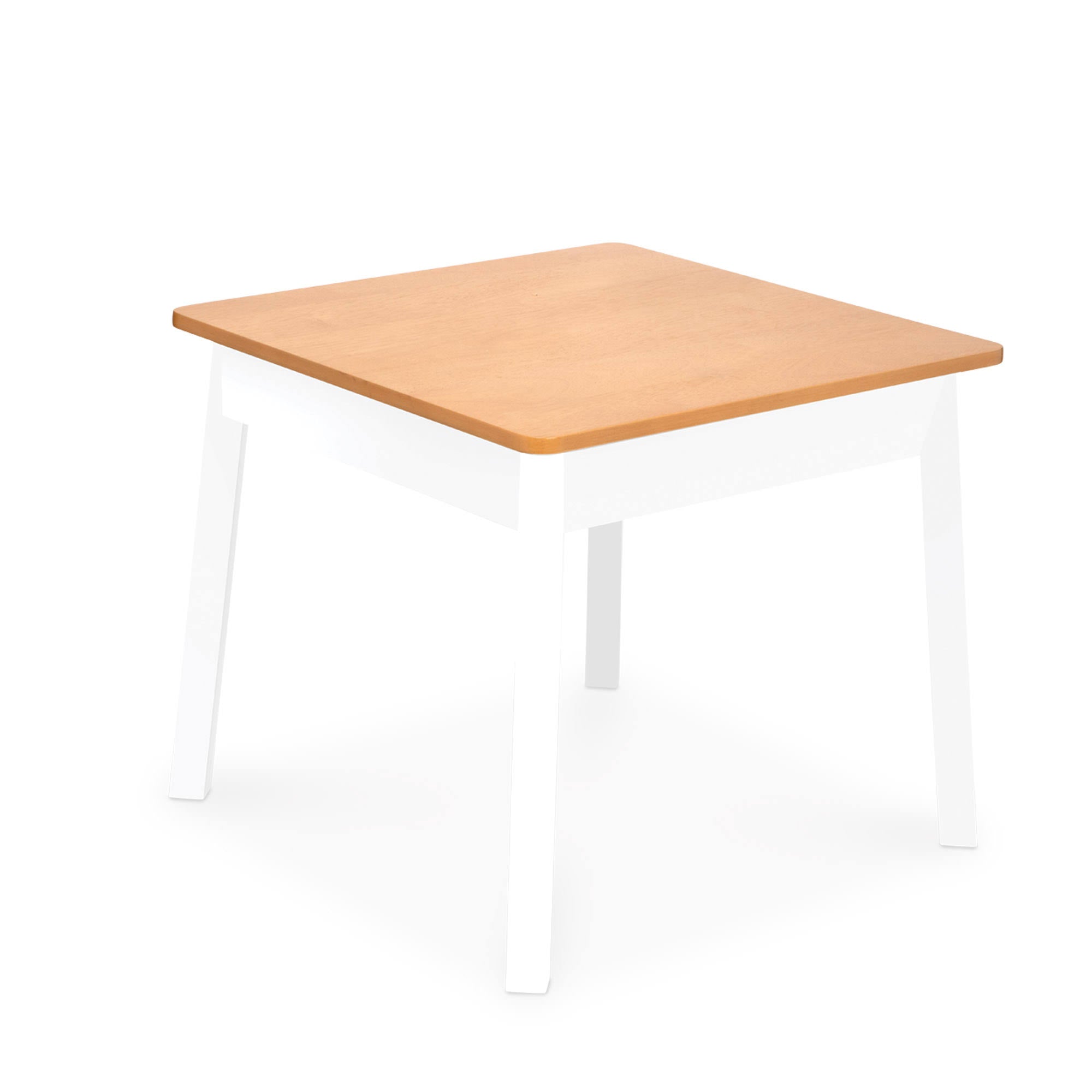White/Natural Wooden Square Table U7869
