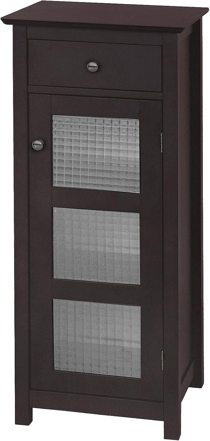 Espresso Floor Cabinet with One Door and One Drawer T7018