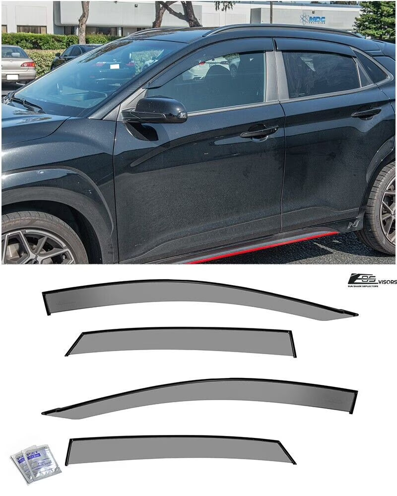 Smoke Tinted Tape-On Side Window Deflectors Rain Guard O83288
