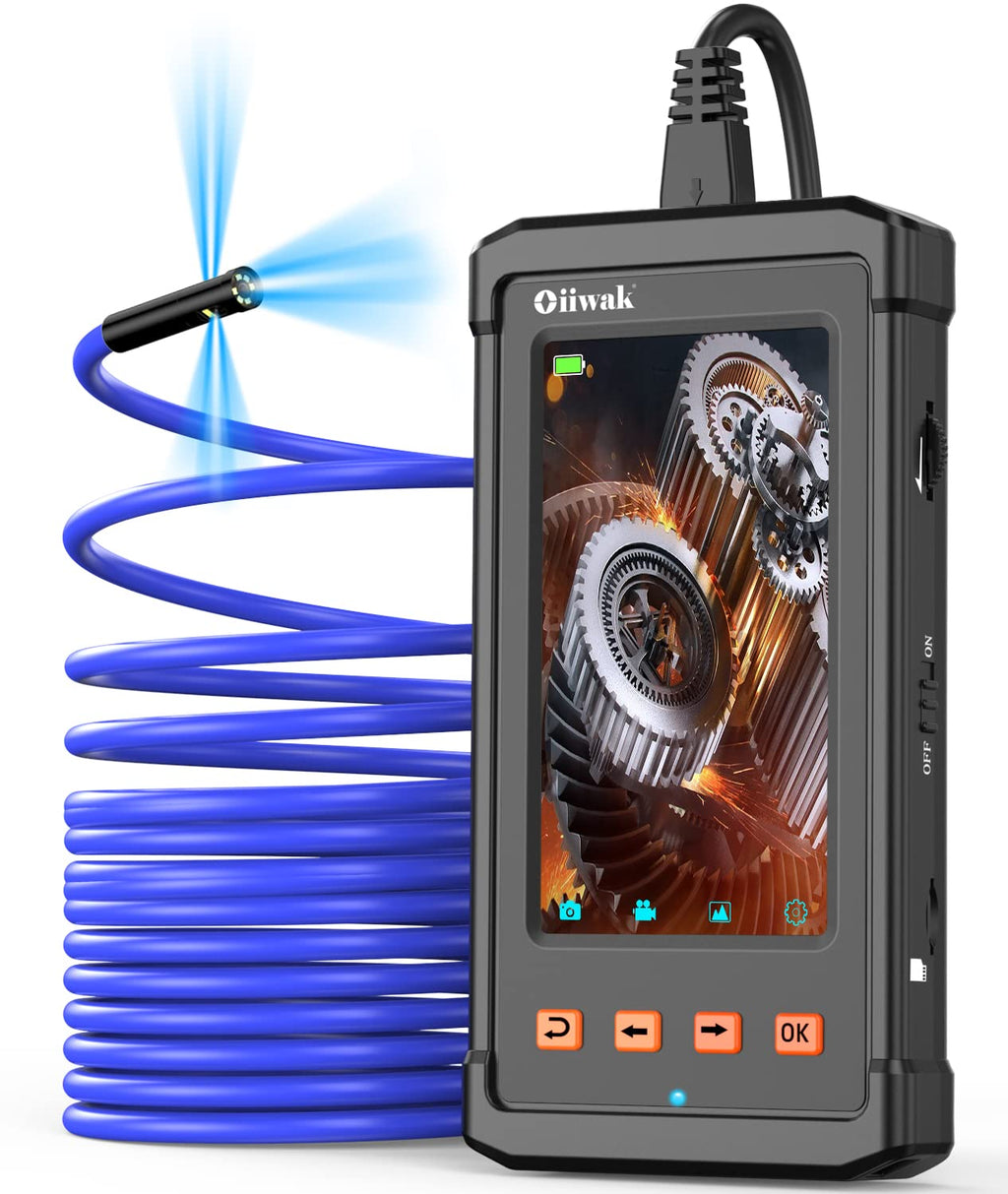 Three Lens Industrial Endoscope Camera with 4.3'' IPS Screen 1080P HD Waterproof Flexible Scope Camera T8734