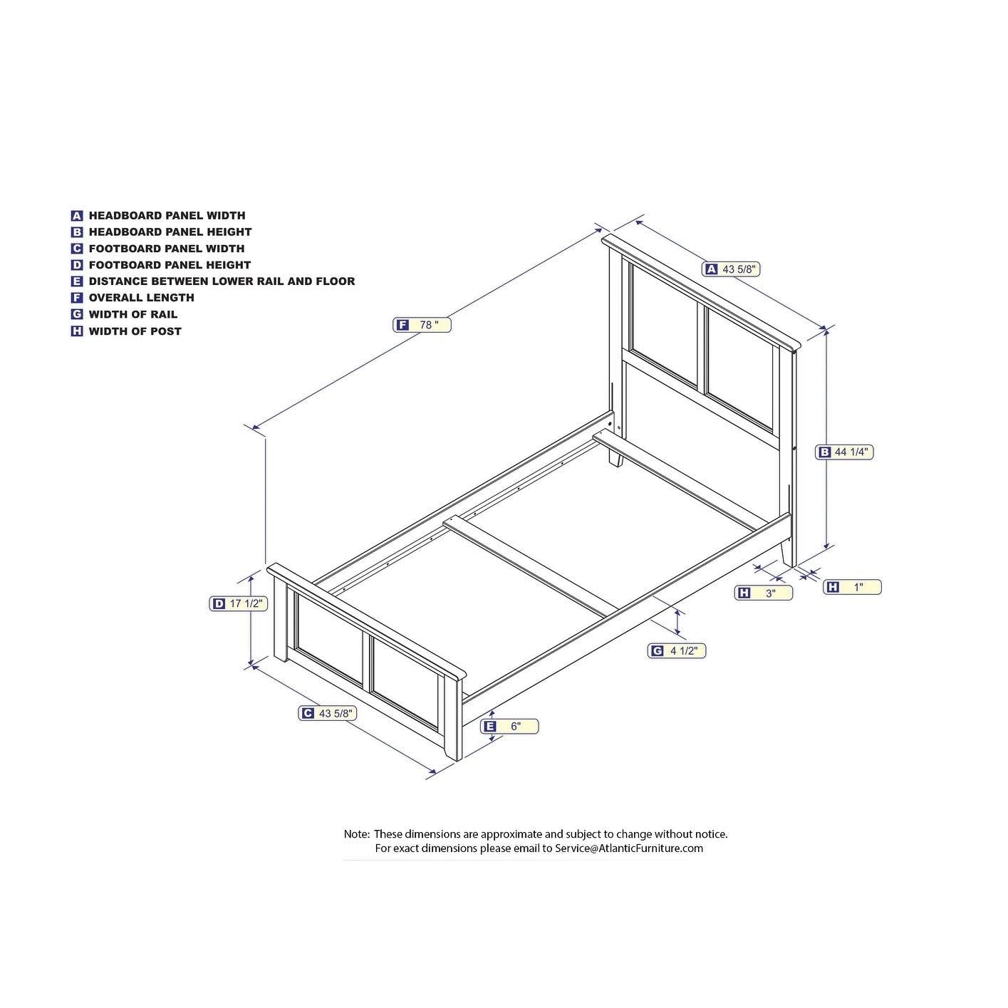 Twin Traditional Bed with Foot Board in Atlantic Grey D60596