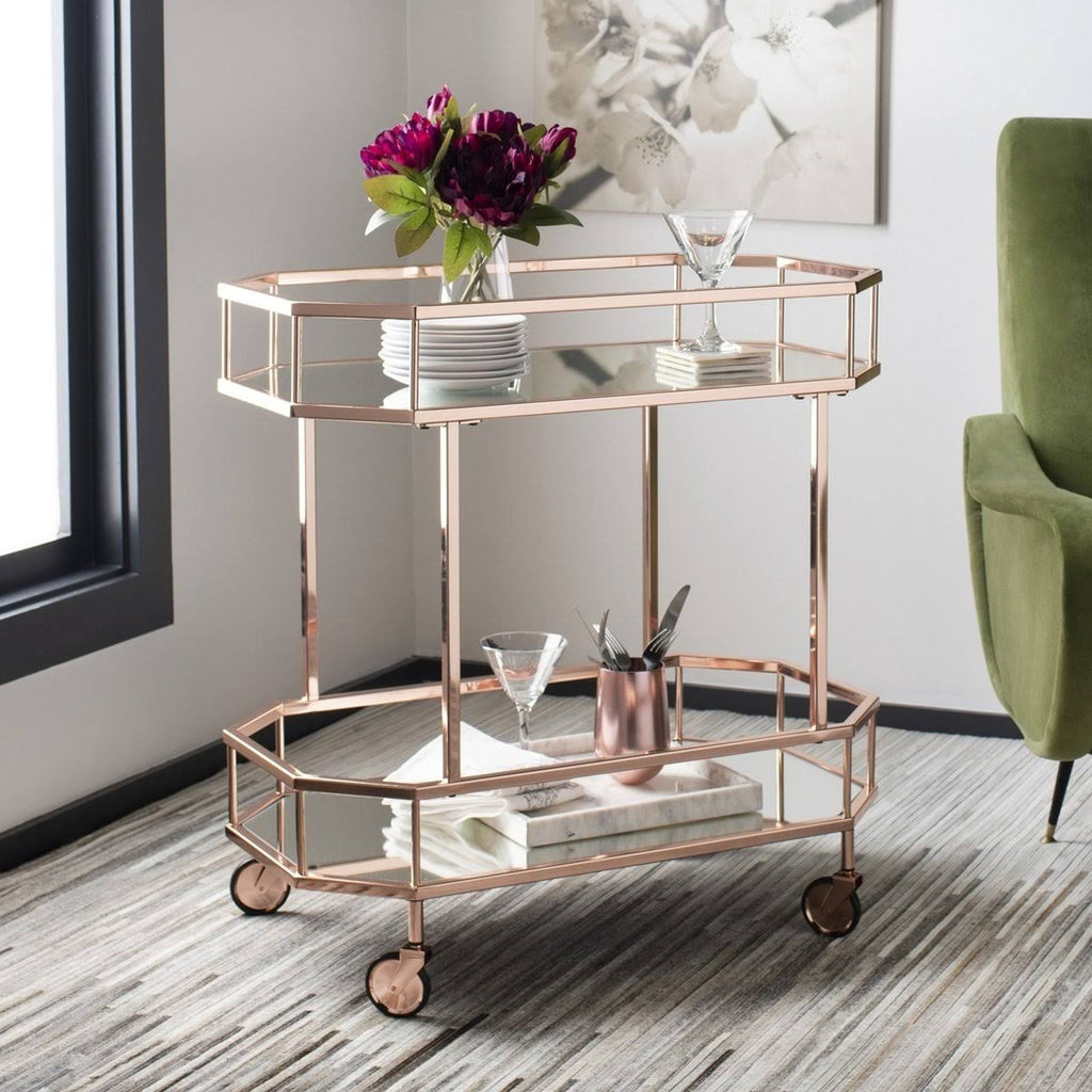 Brass 2 Tier Octagon Bar Cart A7522