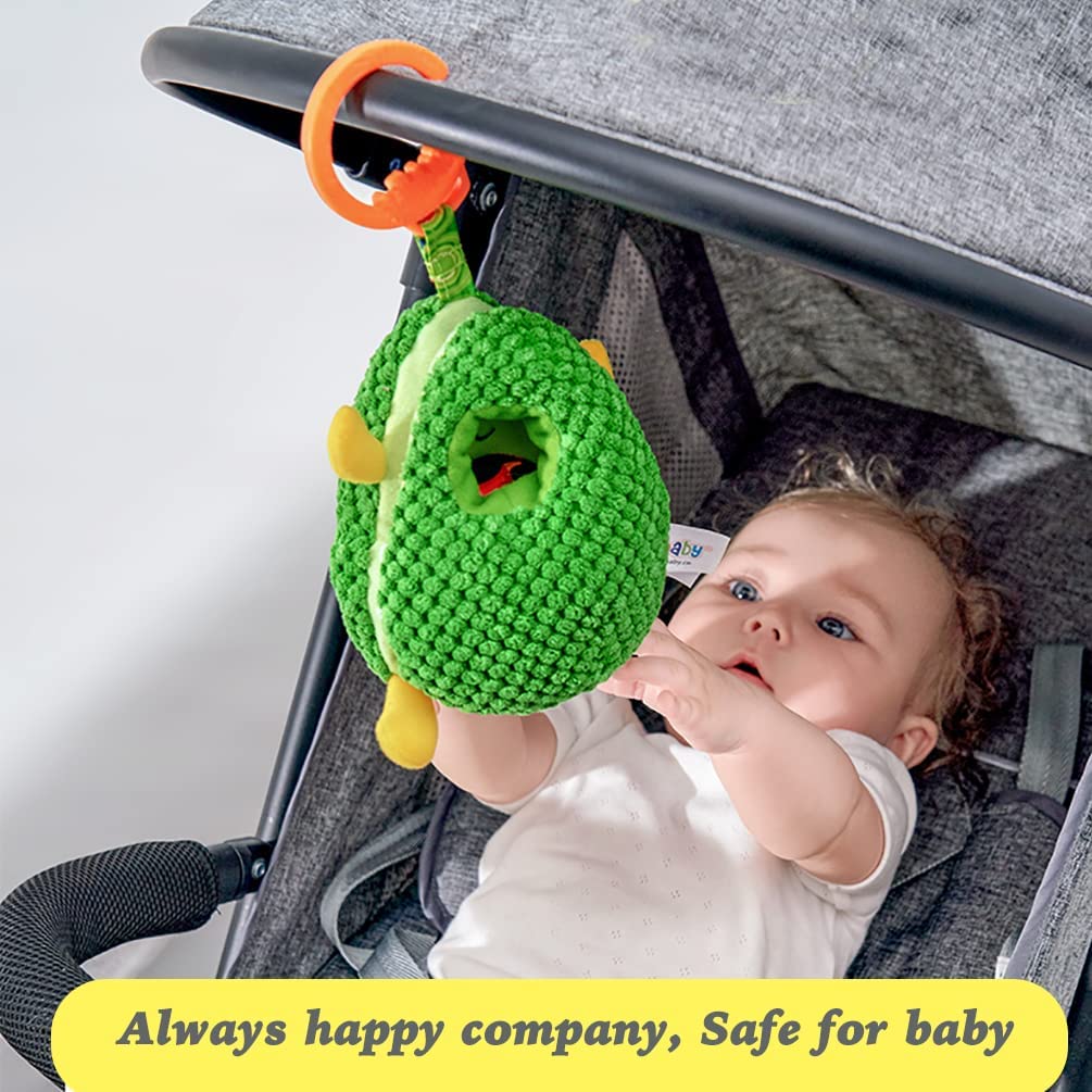 Clip on Stroller Toy with Mirror, Plush Bug Avocado Toy Q33632