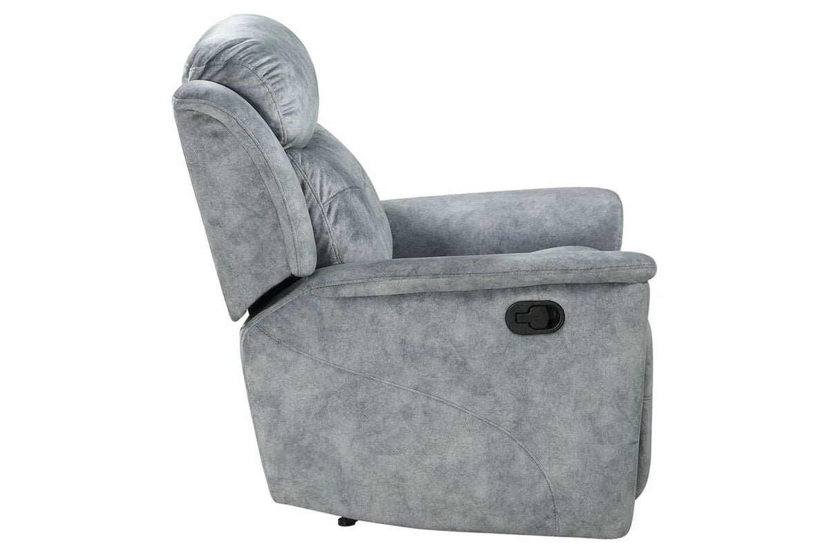 Silver Gray Fabric Motion Sofa S4211