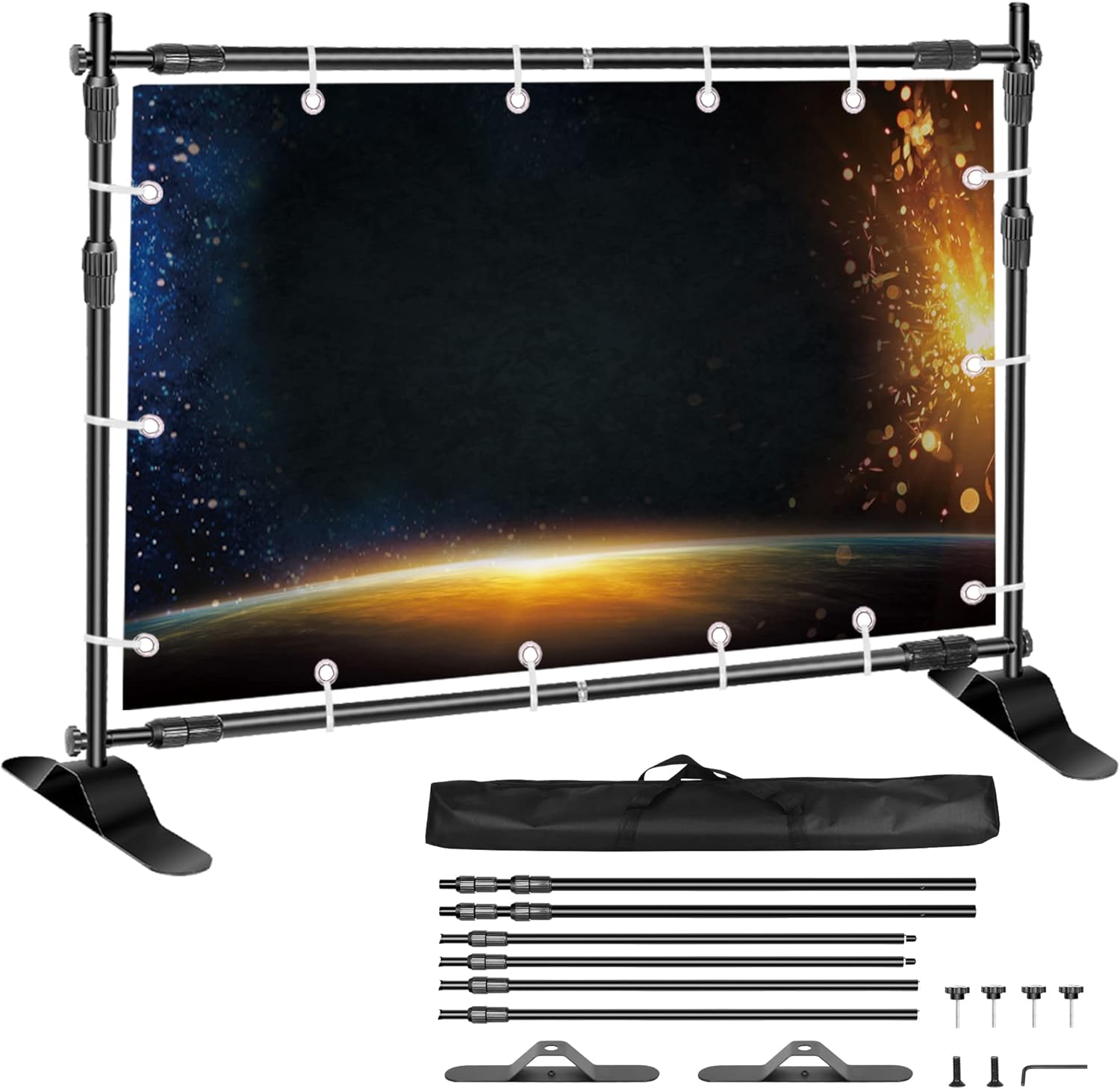 10x8ft Heavy Duty Banner Stand Backdrop with Carry Bag J6416