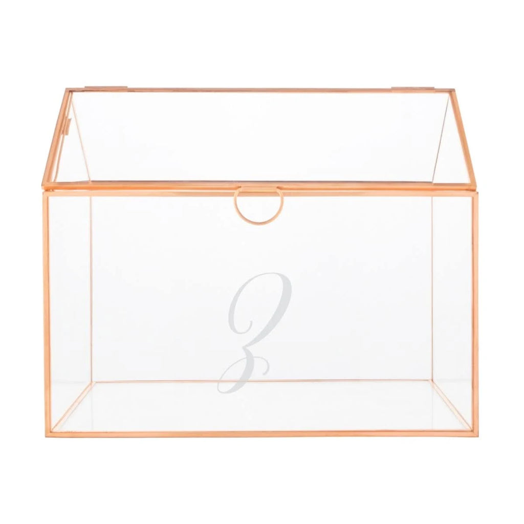 Rose Gold Glass Terrarium Card Holder W4302