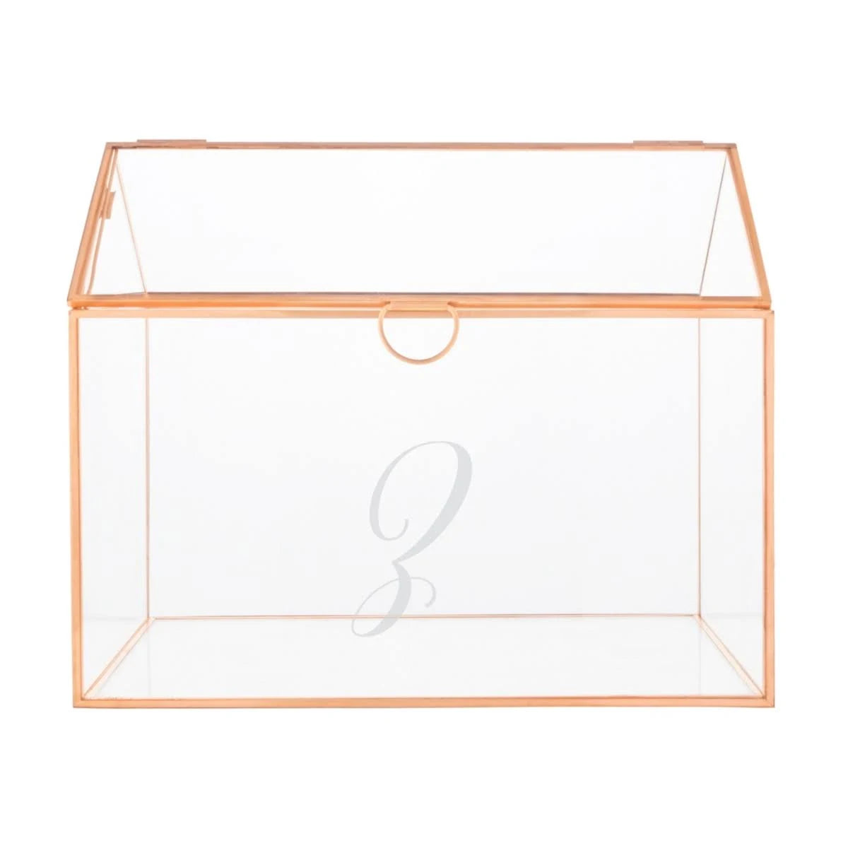 Rose Gold Glass Terrarium Card Holder W4302