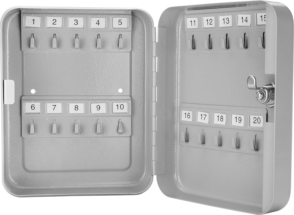 Key Lock 20 Position Key Cabinet Lock Box Grey Pack of 2 O619981