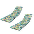 Blue flower Outdoor Lounge Chair Cushion Set of 2 A3641