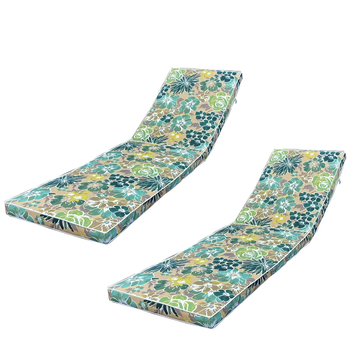 Blue flower Outdoor Lounge Chair Cushion Set of 2 A3641