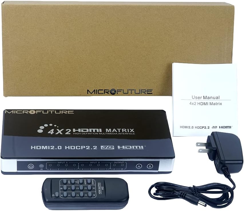 4x2 4K@60Hz HDMI Matrix Switcher Splitter with ARC A827678