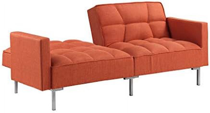Modern Linen Convertible Futon Sofa Bed with 2 Pillows T967294