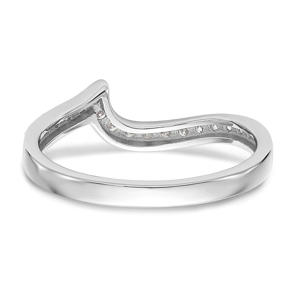 14K White Gold Diamond Wedding Ring Band A28450