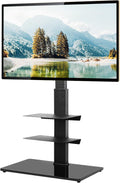 Black Swivel TV Stand with Adjustable Shelf C715
