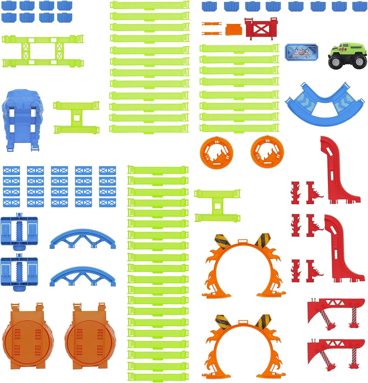 46 Pcs Glow in The Dark Race Car Track Set R136930