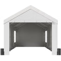 White Carport Canopy 10 x 20 Feet with Side Walls & Windows S579