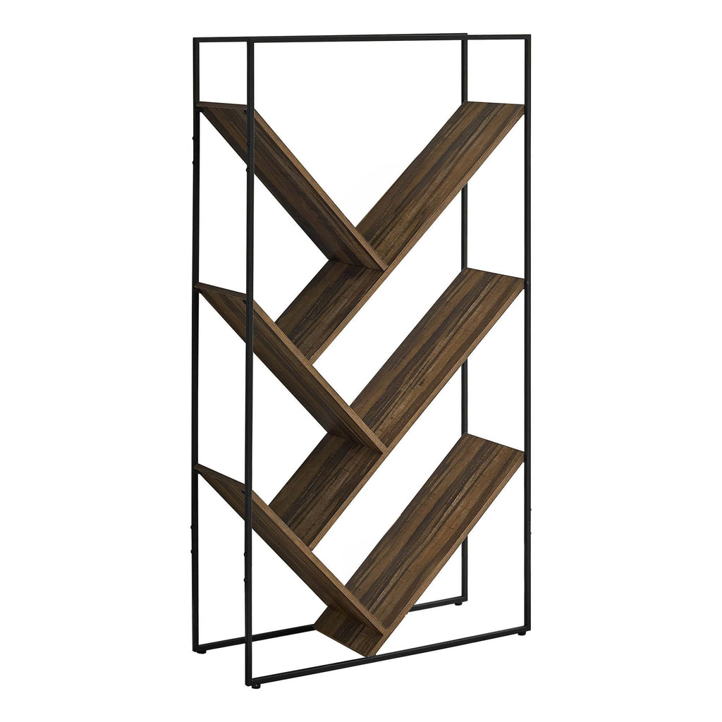 Reclaimed Wood-Look Tall Bookshelf Etagere with 5 Open Shelves C56688