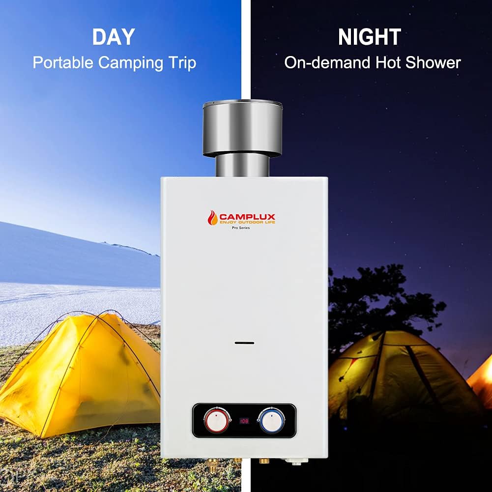 1.58 GPM Outdoor Propane Tankless Water Heater with S/S Rain Cap R897