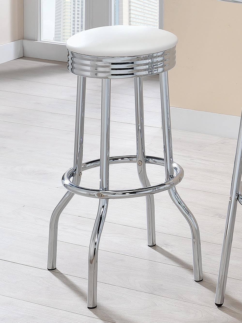 White Bar Stool Set of 2 K2429