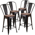 Black-Antique Gold Bar Stool (4-Pack) X193656