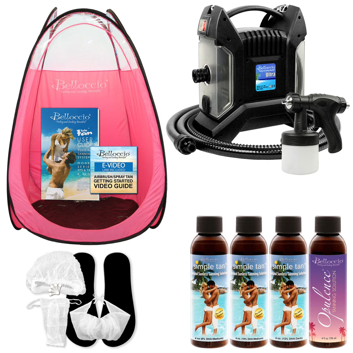Sunless Airbrush Spray Tanning System 4 Tan Solutions Pink Tent Z164010