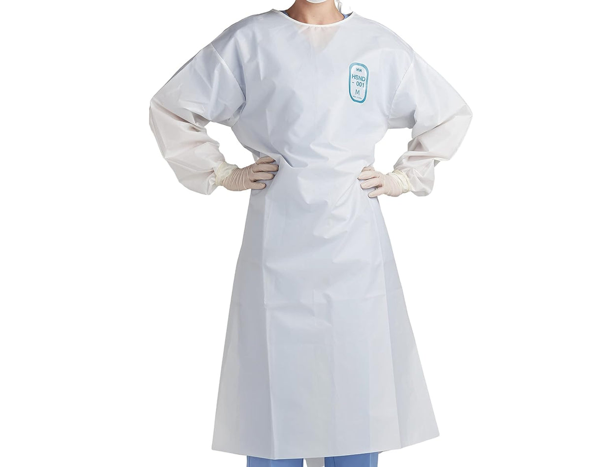 White Washable Reusable Isolation Gowns (Large) Q772358