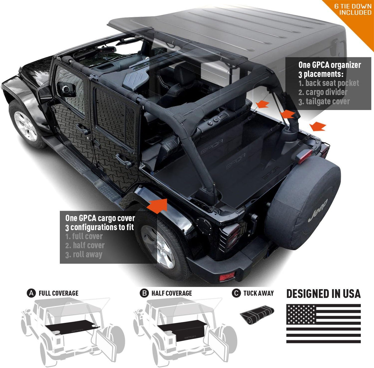 Cargo Cover and Cargo Organizer Tailgate Cover Pack of 2 W319