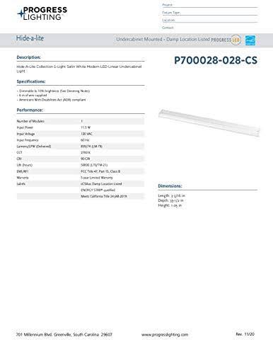 36x22 LED Undercabinet Light Satin White Z298