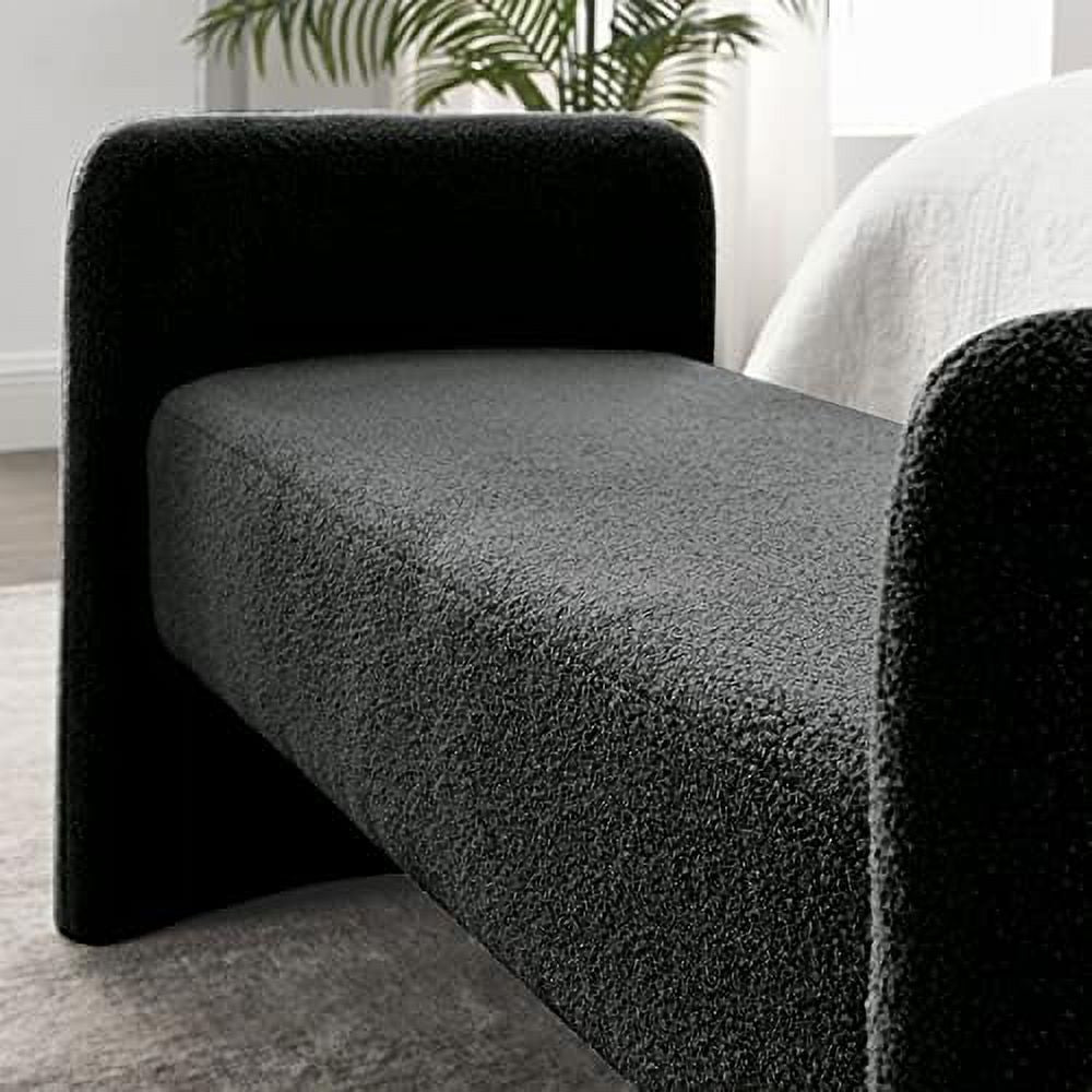 Black Velvet Ottoman Bench O765368