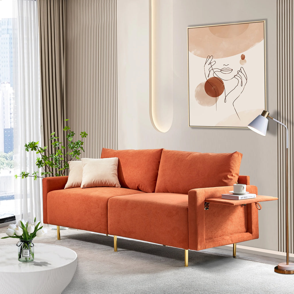 Navy Blue Upholstered 2-Seat Loveseat Sofa U547