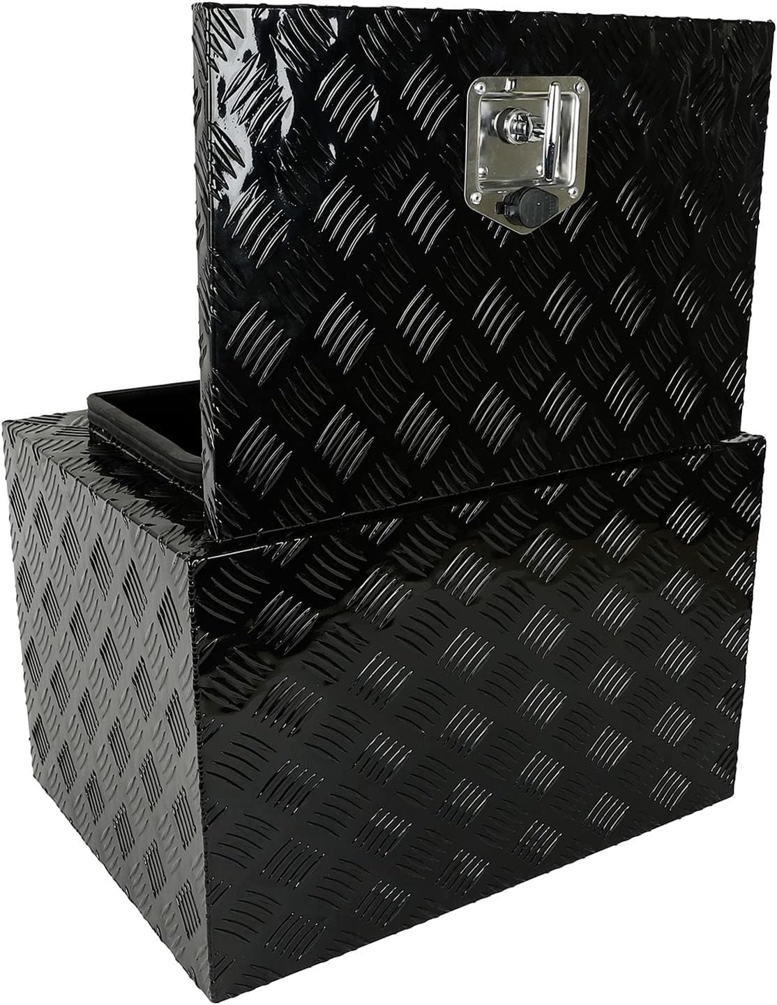 Truck Bed Tool Box with Lock Latch, 24 X 17 X 18 Inch Aluminum Black P447004