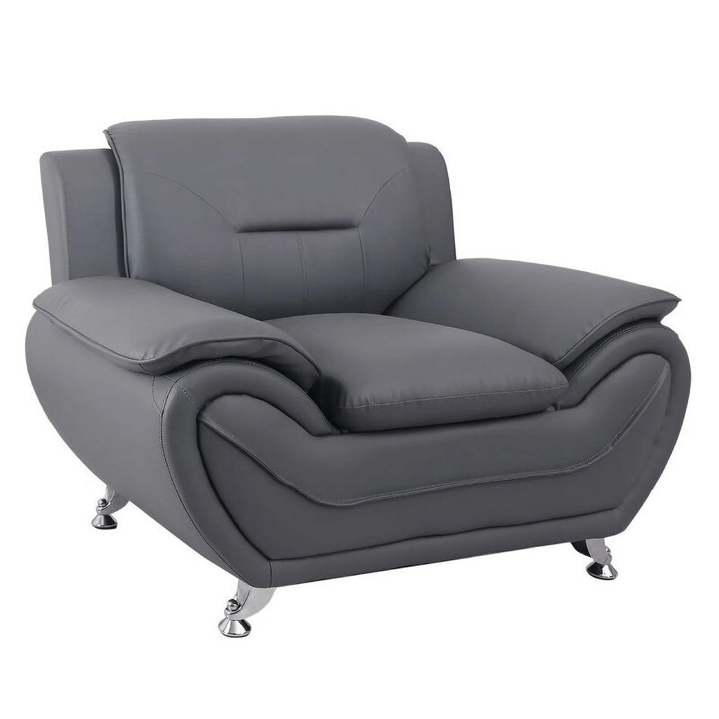 Grey Faux Leather Upholstered Club Chair L7030