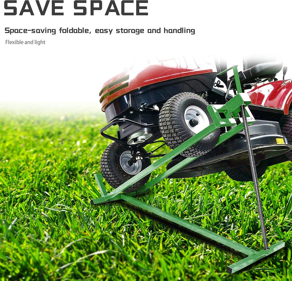 Green Steel Lawn Mower Jack Lift 300lbs Q498991
