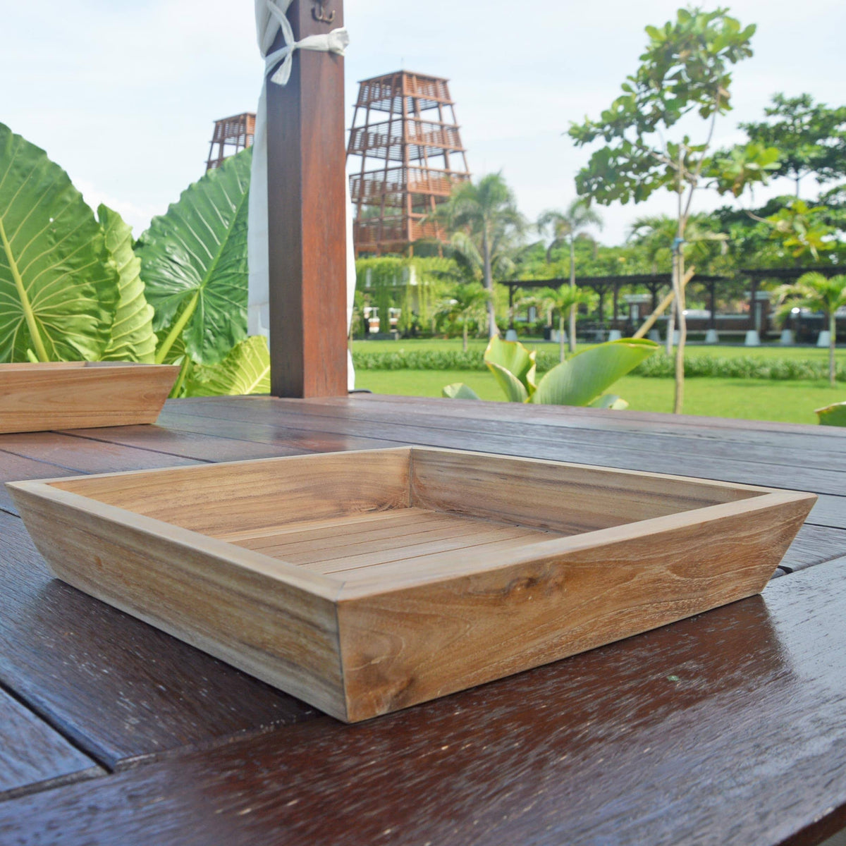 Catalina Teak Outdoor Serving Tray B12182