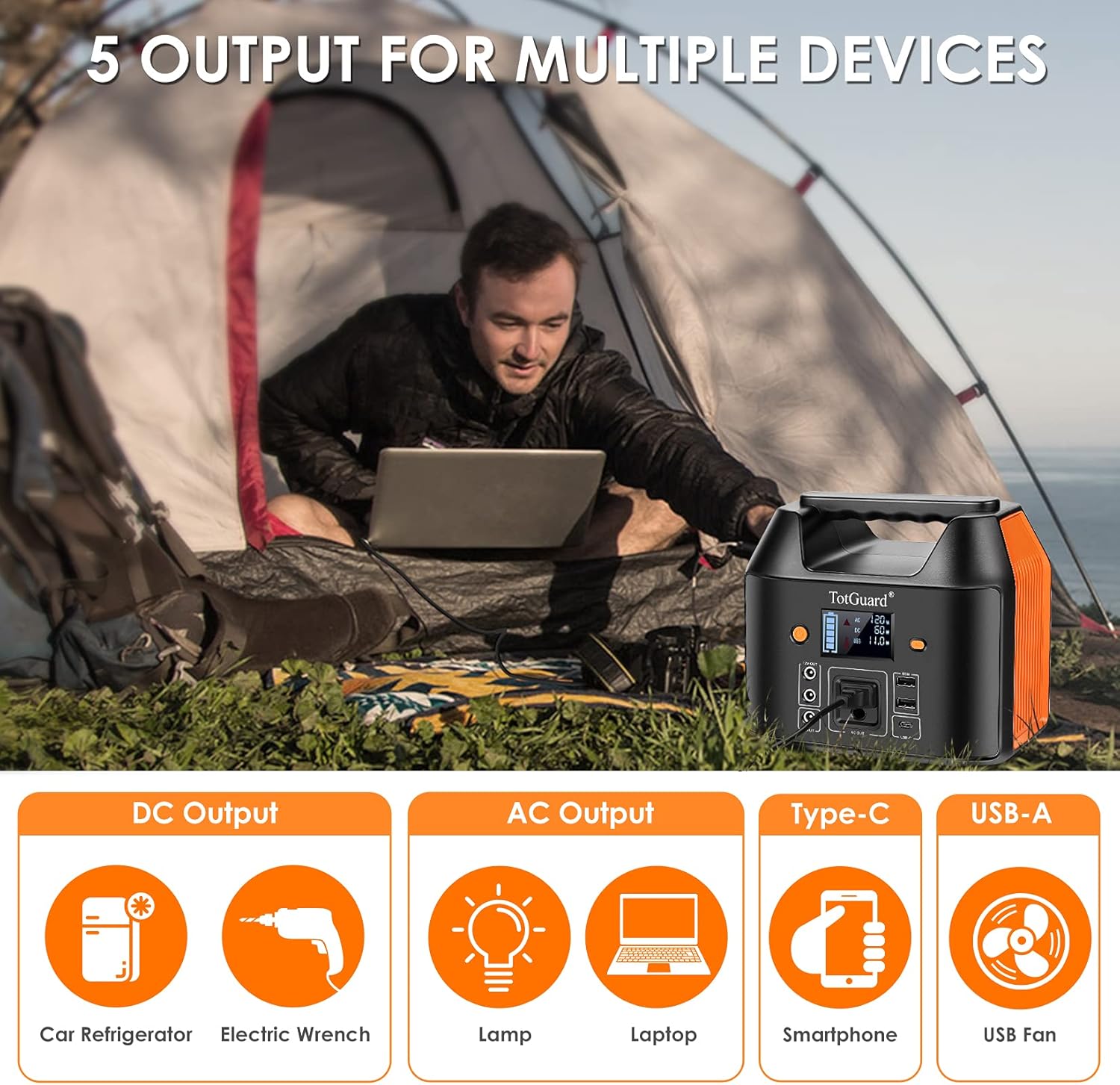 800W Portable Lithium Power Station with 2 AC Outlets Z980760