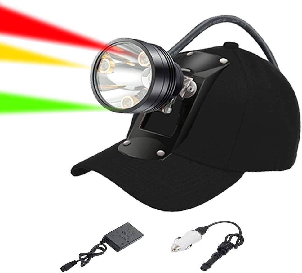 Rechargeable Waterproof Headlamp with 4 LEDs (White Red Green Amber) F857568