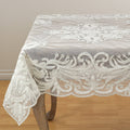 Ivory Sheer Scalloped Tablecloth J4770