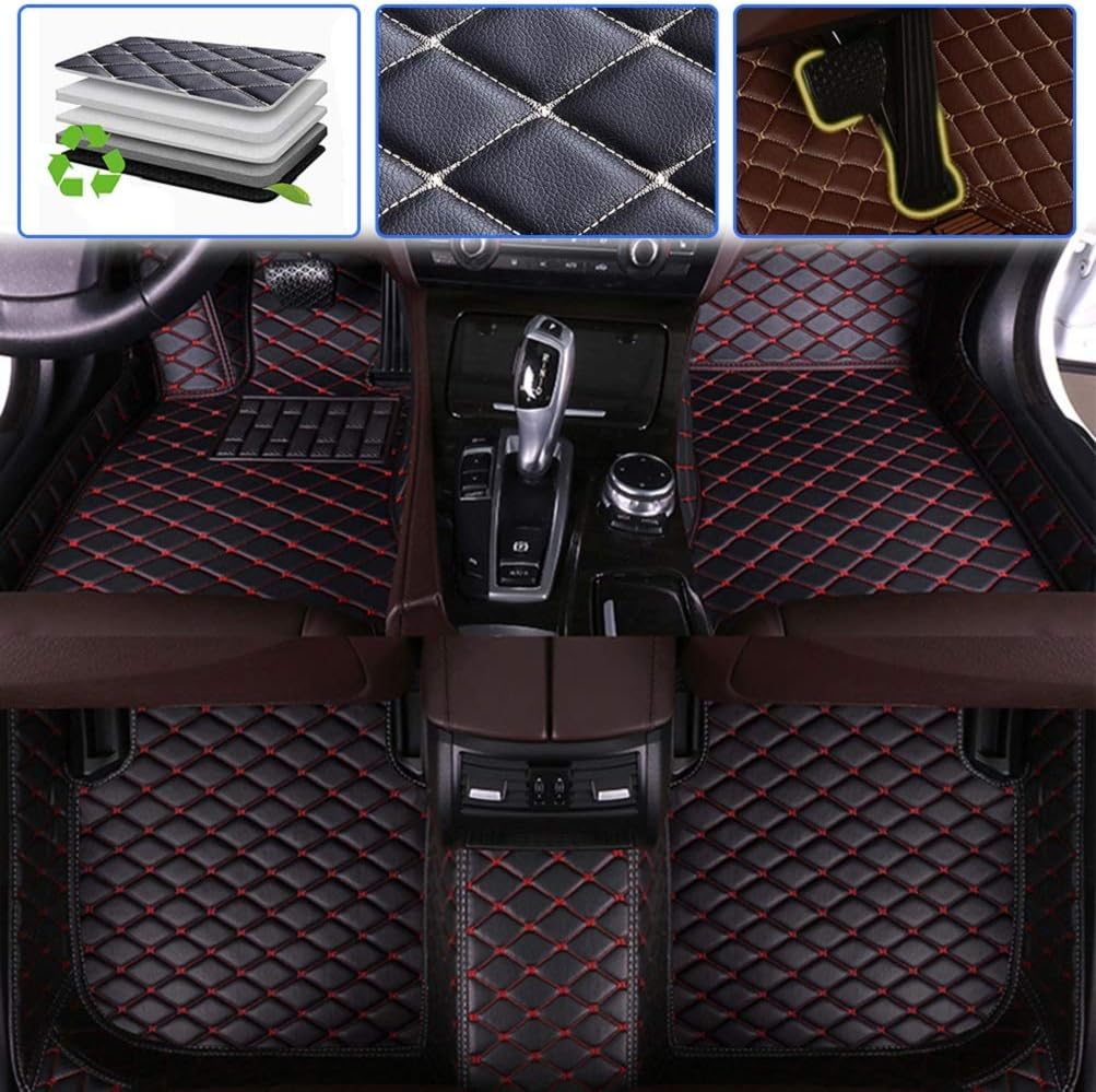 Black Beige Waterproof Anti-Skid Full Coverage Car Floor Mats Z636145
