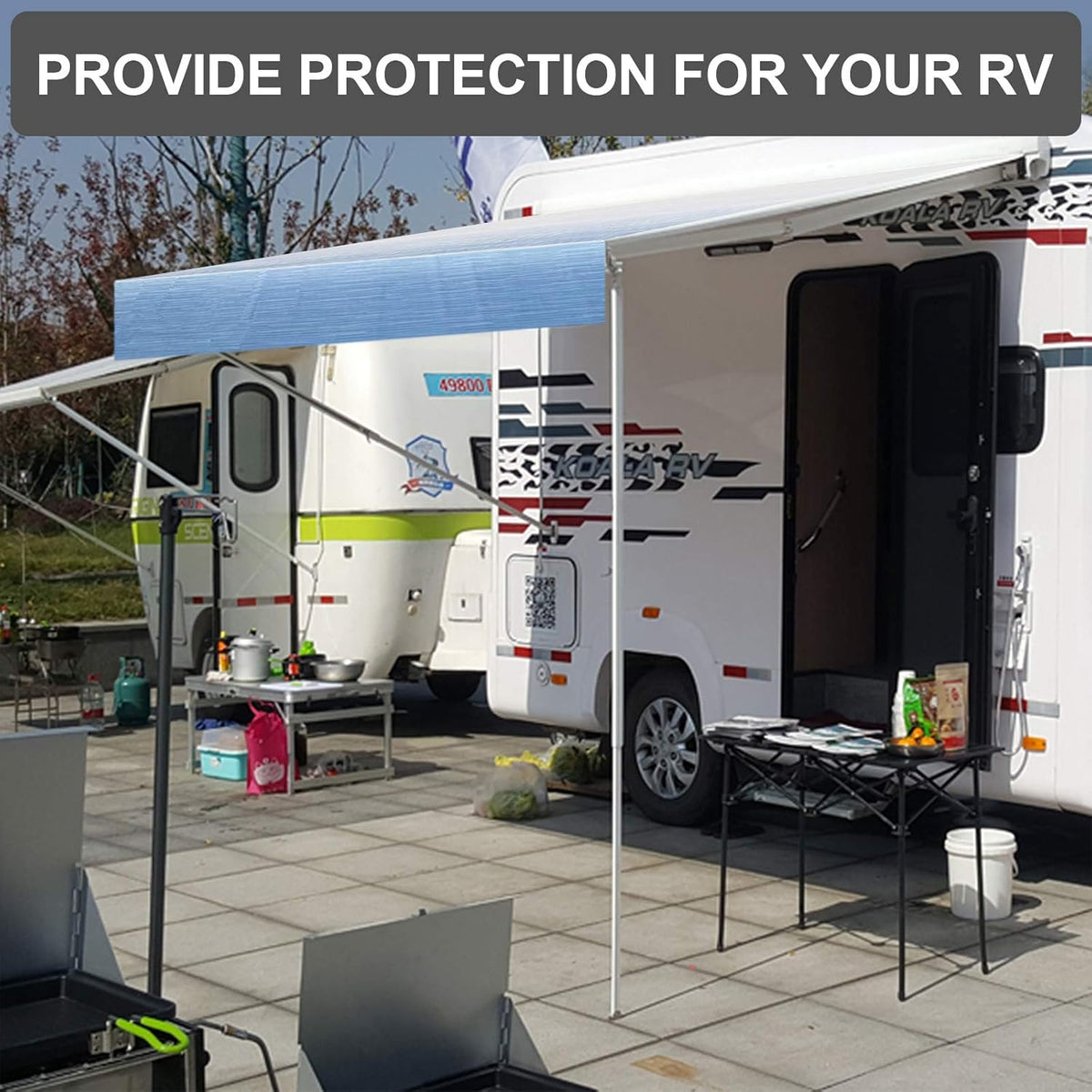 15' Waterproof Vinyl RV Awning Fabric Replacement E899495
