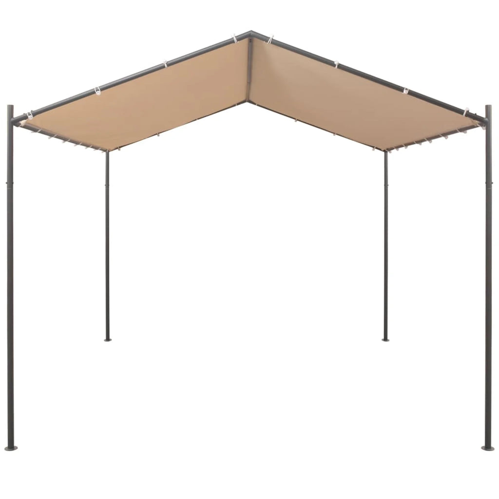 Beige Steel Gazebo Tent Canopy D165