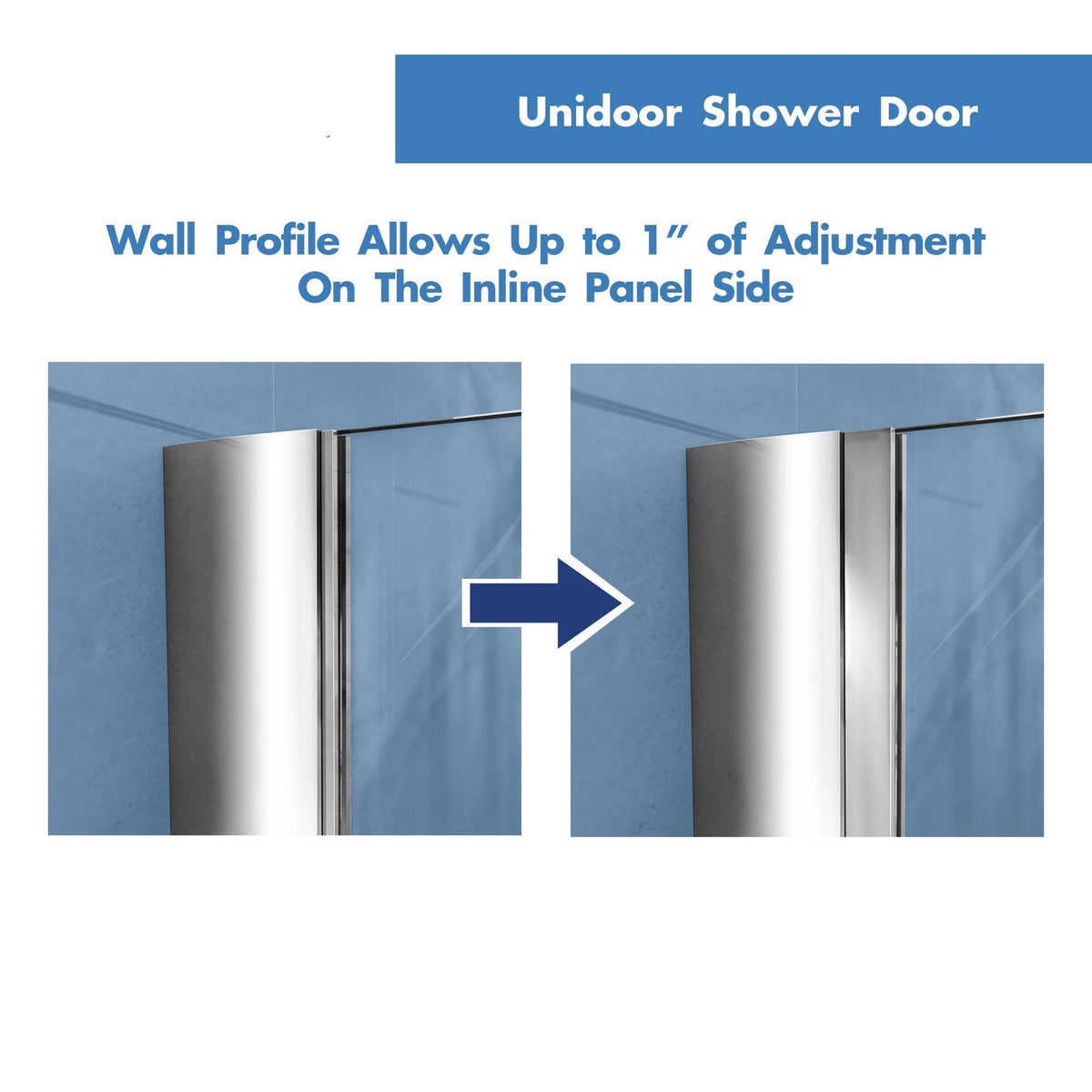 Frameless Hinged Shower Door Chrome Y807