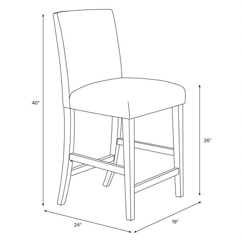 Medium Gray Velvet Parsons Counter Height Barstool O847379
